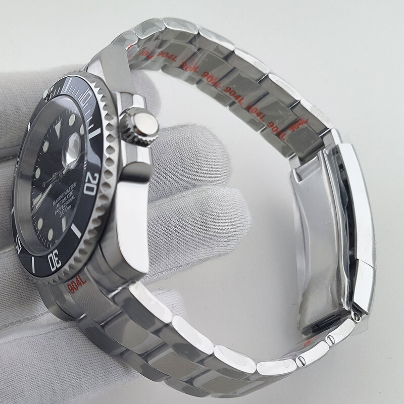 Relógios mecânicos de aço inoxidável masculino, relógio impermeável, caixa de luxo, movimento NH35, instalado, 40mm
