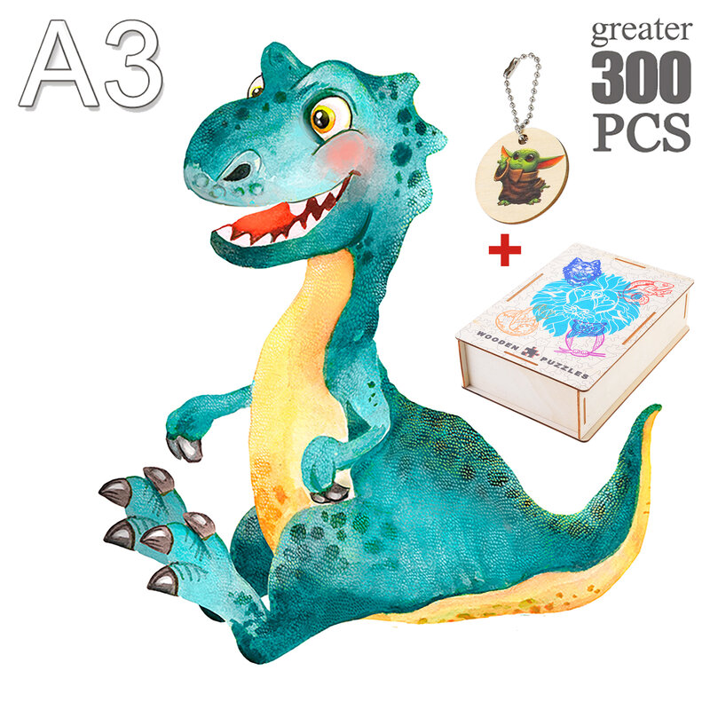 Prachtige Houten Legpuzzels Elegante Vorm Dier Puzzels Voor Volwassenen Kids Felgekleurde Dinosaurus Herten Intellectuele Speelgoed