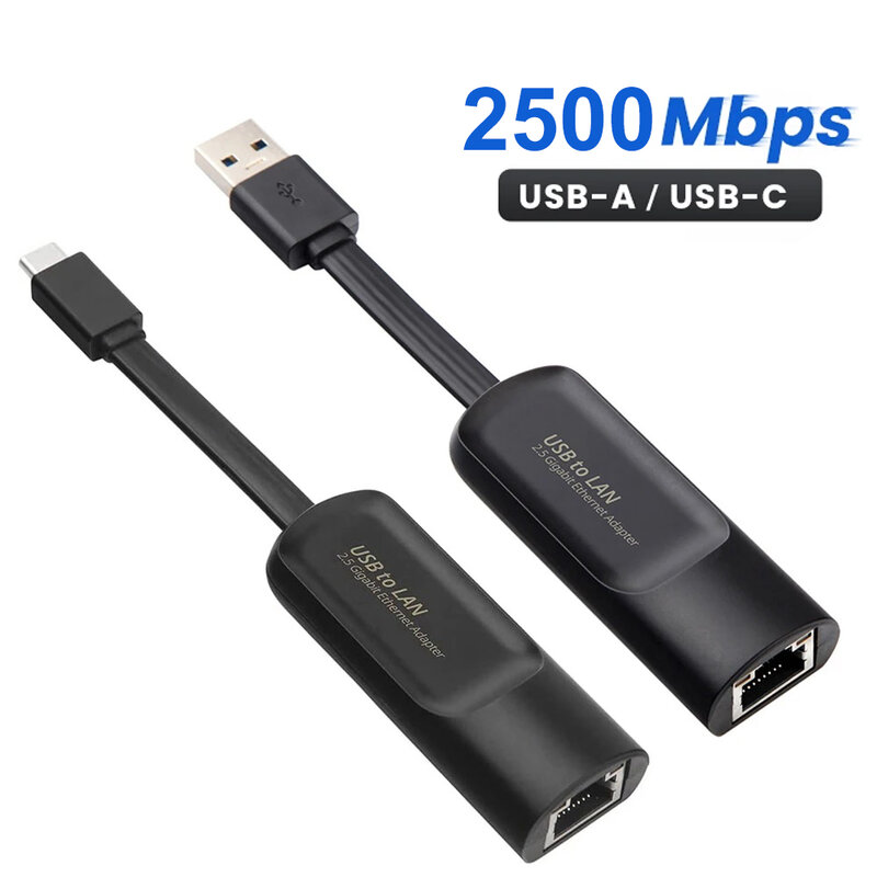 2500Mbps Ethernet Adapter 2.5G USB 3.0 typu C do RJ45 karta sieciowa Ethernet Gigabit Adapter Lan Hub karty dla MacBook iPad