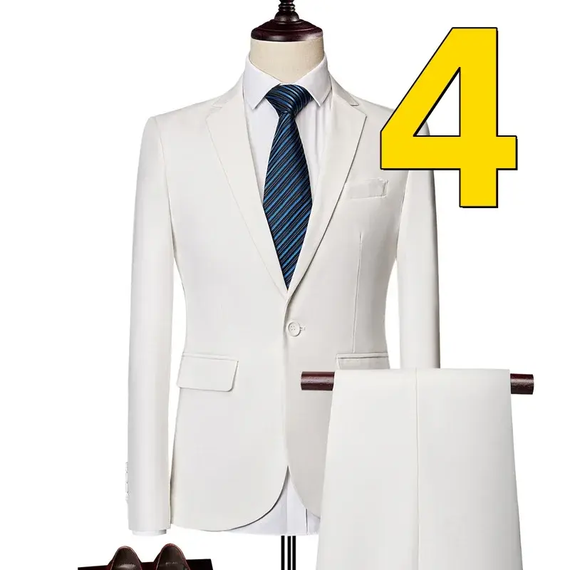 H308 Men's Business Casual Suit Suit Plus Size Suit Two Piece Black Wedding Dress