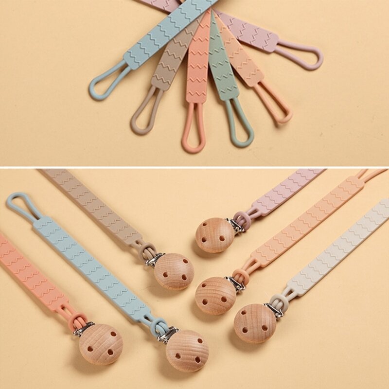 Baby Pacifier Anti-drop Chain Teether Chain Safety Silicone Strap Infant Nipple Soother Clip Holder Hanging Belt G99C