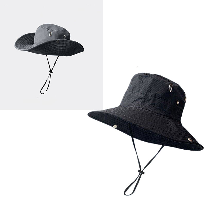 Sombreros de pescador a prueba de viento para hombres y mujeres, gorra de cubo de protección solar transpirable, plegable, Panamá, deportes al aire libre, senderismo, Verano