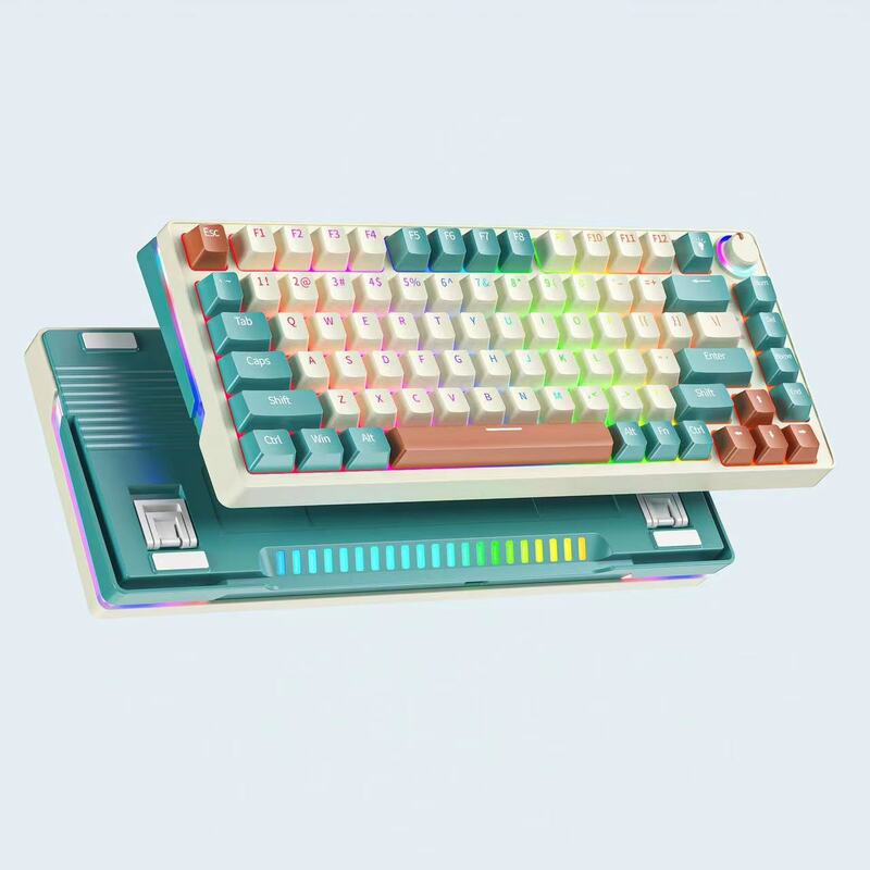 RGB mechanical keyboard 2.4G wireless and bluetooth and Type-c dispatched hotswap mechanical customized keyboard