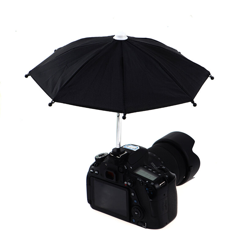 Black Dslr Camera Umbrella, Pára-sol, Rainy Holder, Geral Photographic Camera Umbrella, 1Pc
