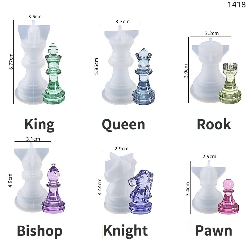 Resin 3D Chess Board Silicone Molds Bishop Queen Epoxy Resin Supplies DIY Craft Handmade Tools Jewelry Make Accessories