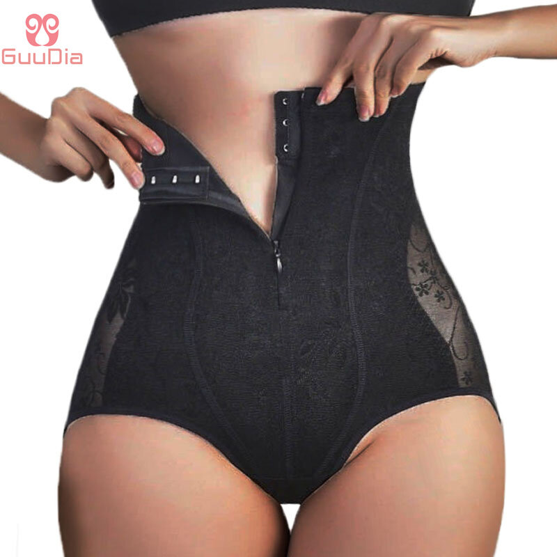 Guudia High Taille Butt Lifting Bauch Kontrolle Höschen mit Haken Reiß verschluss Verschluss Körper Shape wear Schlankheit scheide flachen Bauch für Frauen