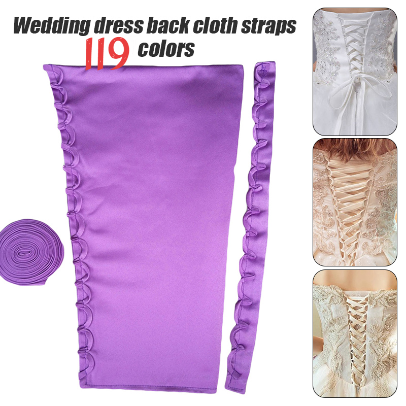 Kits de corsé de satén de Color personalizado, reemplazo de cremallera, correas de encaje trasero, accesorios de vestido de novia artesanal, cordones
