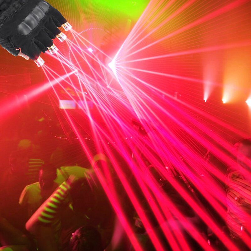 Czerwone/zielone/fioletowe laserowe rękawice scena taneczna rękawice laserowe światło palmowe dla DJ Club/Party/bar rekwizyty na występy nietypowe oświetlenie