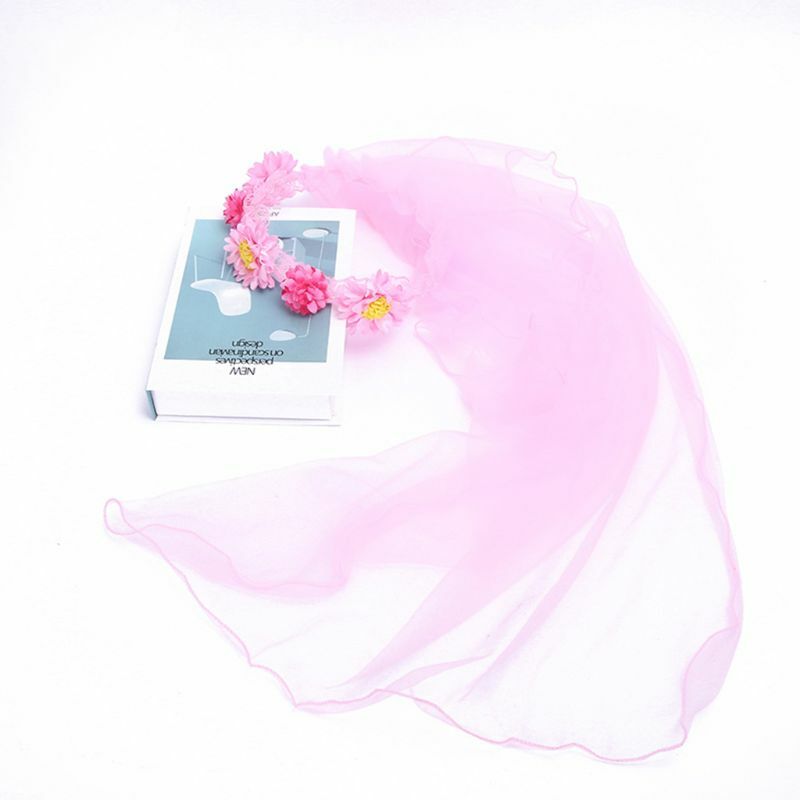 Детская сетчатая вуаль для девочек, свадебная повязка для волос, контрастный цвет, имитация цветка ромашки,