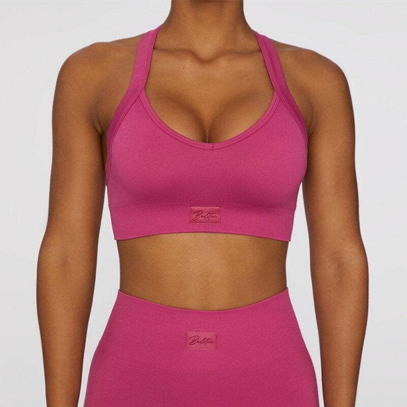 S-L Hollow Out Women Sport Bra Fitness Yoga Running Vest Underwear Padded Crop Tops Underwear No Wire-rim Gym Top Bras To+Bee