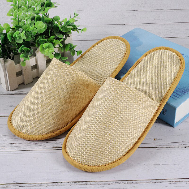 Solid Color White Hotel Room Light Non Slip Casual Home Disposable Slippers For Women