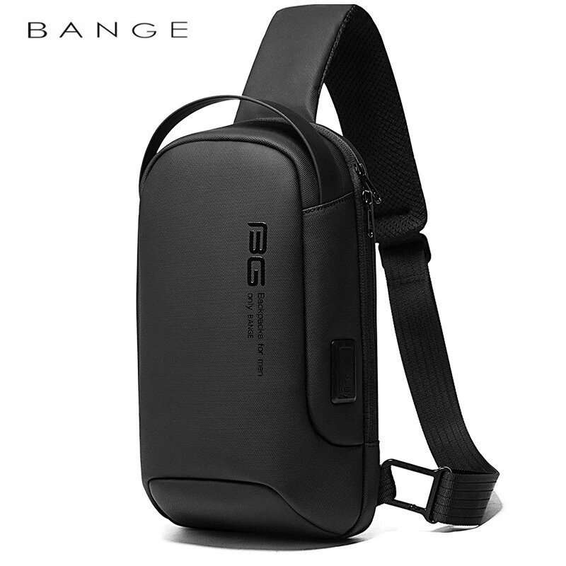 Bange-男性用多機能クロスボディチェストバッグ,ファッショナブルなショルダーストラップ,短いトラベルバッグ