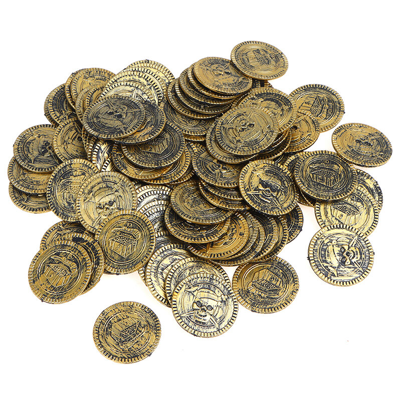 Monedas del tesoro pirata de 10 piezas, accesorios de fiesta, regalo de Navidad, juego de moneda para Halloween