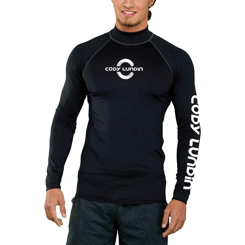 Cody Lundin Men เสื้อแขนยาว UPF 50 + UV Protection ครีมกันแดดสำหรับเดินป่าวิ่งออกกำลังกายว่ายน้ำ Surf rash GUARD