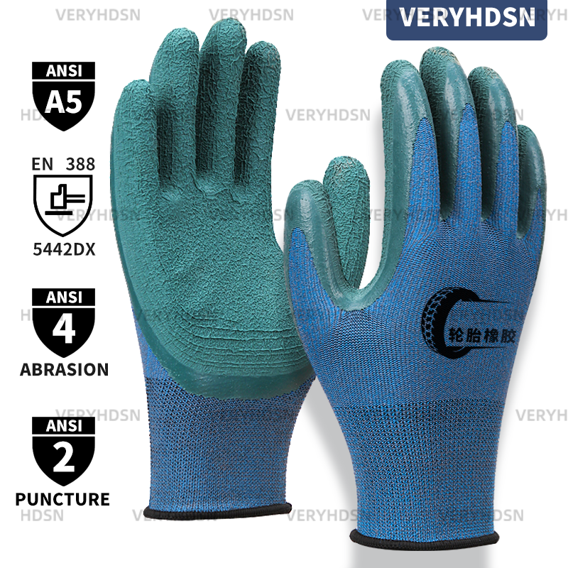 3pairs Work Gloves Excellent Grip Knit Wrist Cuff Firm Non-Slip Grip Durable & Breathable Light Duty Cut-Resistant For Men&Women