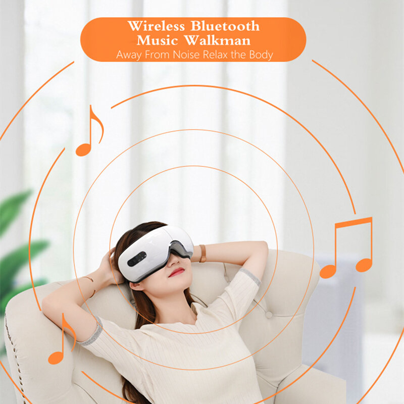 Masajeador de ojos inteligente, GSEM-1901, Bluetooth, música, transmisión de voz, vibrador, masaje, presoterapia, entrenador de ojos eléctrico, gafas