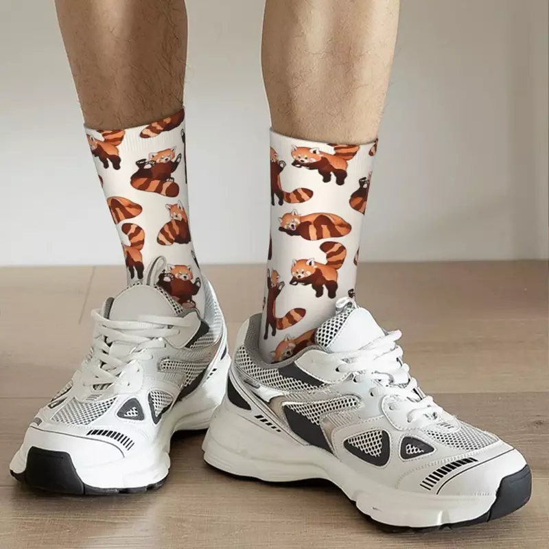 Rote Panda Muster Socken Harajuku Schweiß absorbierende Strümpfe die ganze Saison lange Socken Zubehör für Männer Frau Geschenke