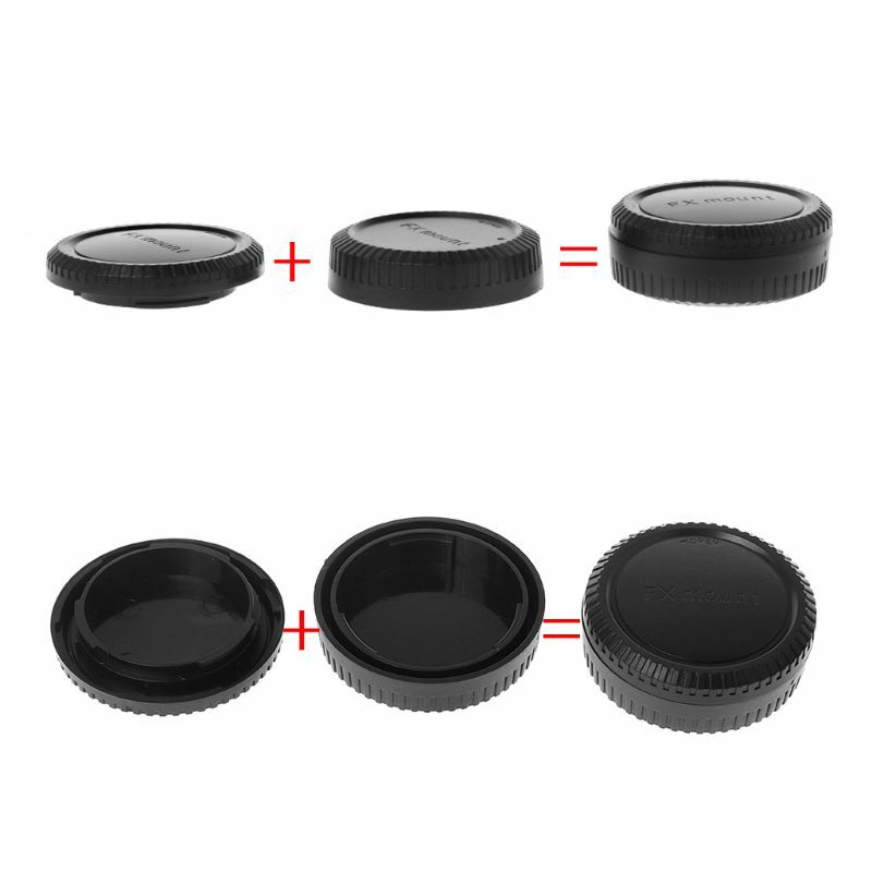 Tampa de lente traseira para câmera, proteção anti-poeira, plástico preto, fujifilm fx x mount