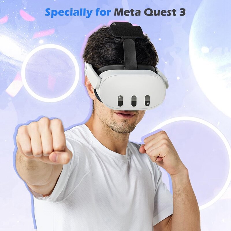 Bantalan penutup Wajah & antarmuka wajah untuk Meta Quest 3, pengganti bantalan busa antarmuka wajah untuk Quest 3 Aksesori