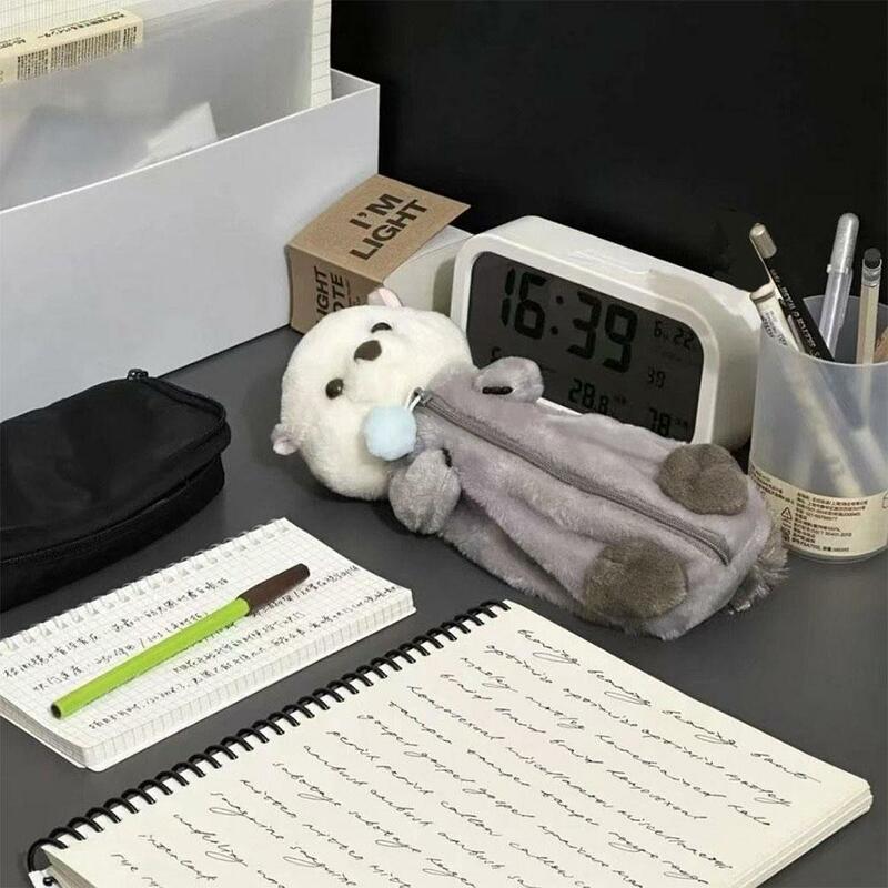 Милый Плюшевый карандаш для куклы, женская сумка, держатель для ручки, сумка для животного, канцелярский держатель Y1M1