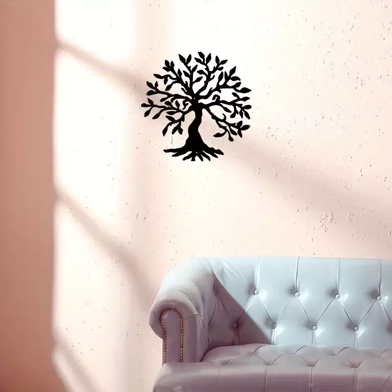 Arte de pared de Metal artesanal, silueta de árbol de la vida, colgante de pared para el hogar, sala de estar, dormitorio, restaurante, Pub, decoración de Navidad