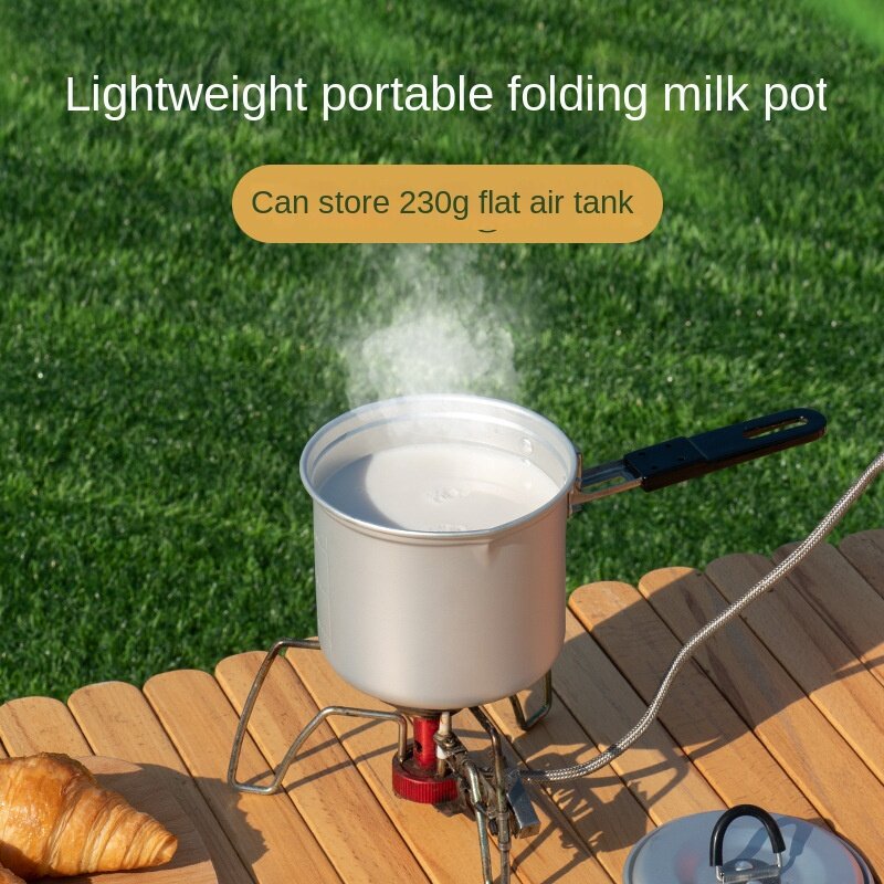 Outdoor Camping Milk Boiling Pan Portable Cookware Folding Storage Japanese an Aluminum Pot Camping Multifunctional