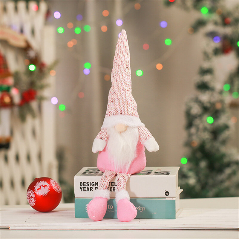 Gnome Natal Boneca Sem Rosto Pingente Papai Noel Festivo Decorações para Casa Natal Nórdico Ornamento de Ano Novo Xmas Navidad Set Coisas para figuras de duendes de natal