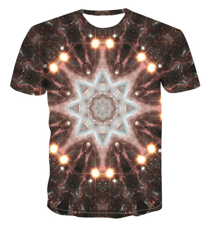 Camiseta con estampado 3d para hombre, camisa con diseño creativo geométrico, de moda Simple, Color deslumbrante, fresca, única y atractiva