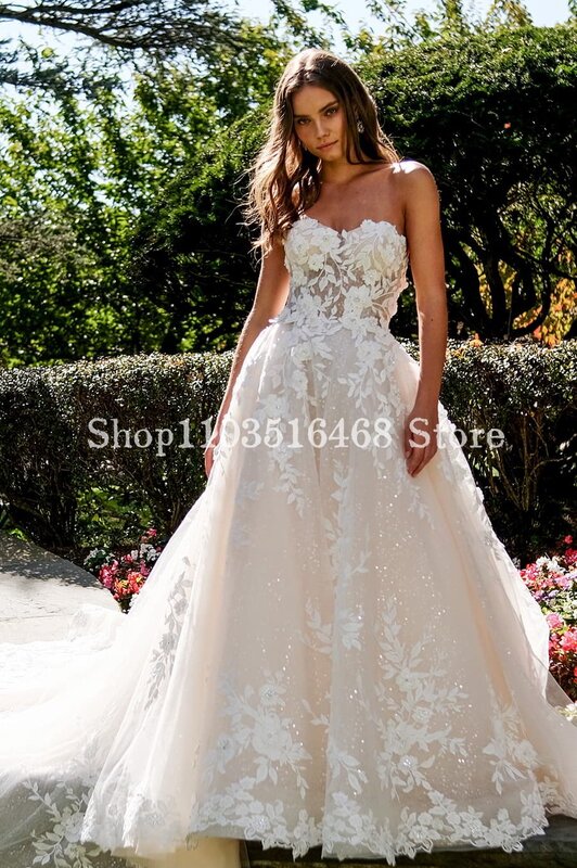 Gaun pengantin selubung elegan 2024 untuk wanita mewah Applique A-Line Bohemian Couture pengantin Vestidos Novias Boda