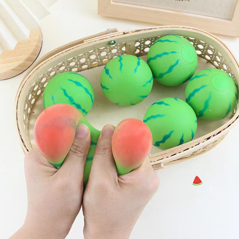 New Artificial Fruit Watermelon Squeeze Toys Slow Rebound Red Vent Ball Kids Adult Decompression Toy