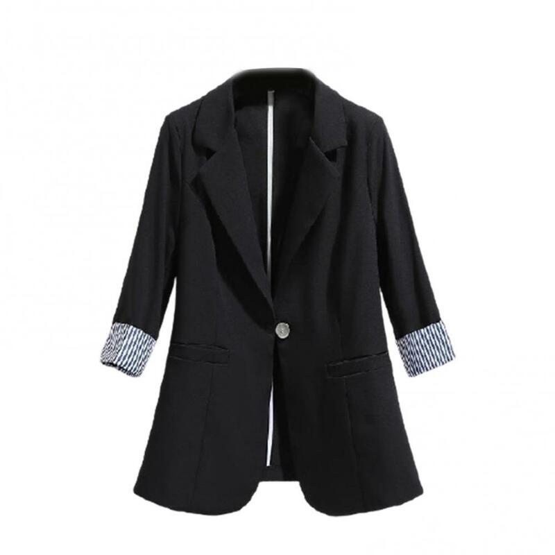 Blazer da donna a maniche lunghe a righe Blazer Casual primaverile di alta qualità giacca da ufficio Chic a maniche a tre quarti Blazer moda coreana