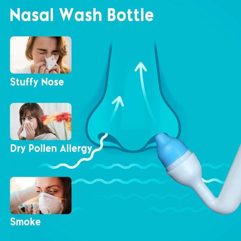 300ML płyn do mycia nosa irygator do nosa butelka do płukania ochraniacz na nos unikaj alergicznego nieżytu nosa dorośli dzieci Neti Pot