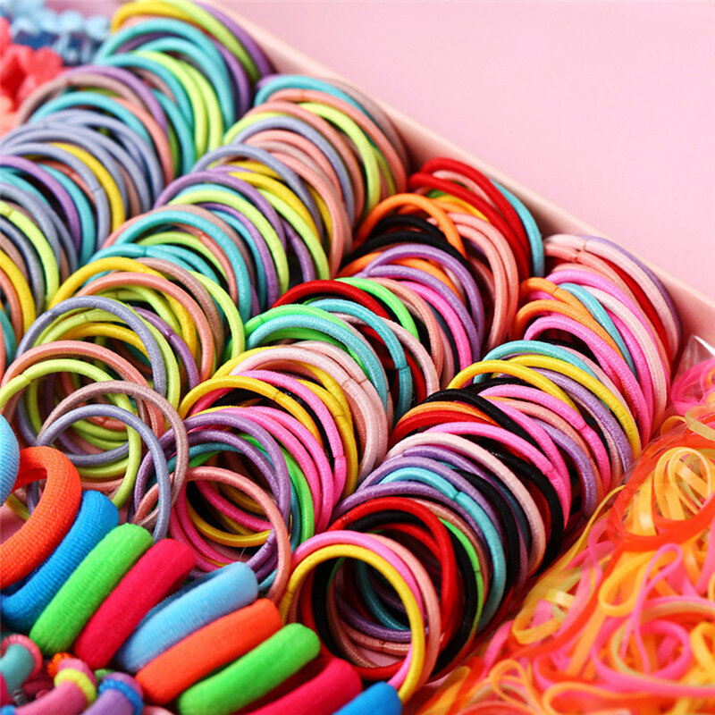 Fasce per capelli elastiche in Nylon colorato per bambini Set di elastici per neonate accessori per capelli per fascia per coda di cavallo per bambini 780 pezzi