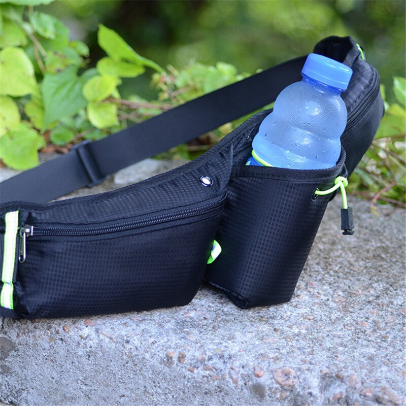 Спортивная поясная сумка унисекс на бедра с бутылкой для воды, водонепроницаемая поясная сумка для бега, скалолазания, денег, женская сумка, мотоциклетная поясная сумка