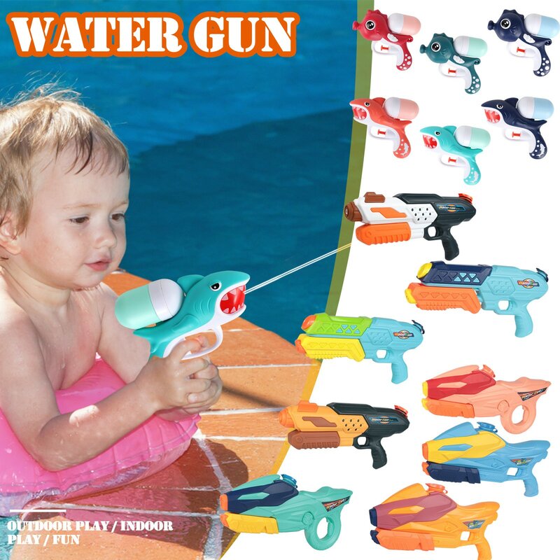 ฤดูร้อนกลางแจ้งชายหาดเกมของเล่นเด็กปืนของเล่นสระว่ายน้ำหลังบ้านแรงดันสูงยาวน้ำของเล่นเด็ก Squirt ของเล่น