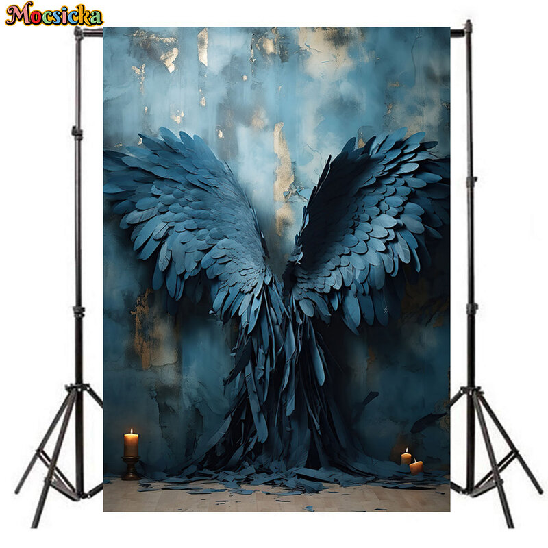 Mocsicka Photography Backgrounds Adult Maternity Decor Backdrops Feather Wings Broken Walls Portrait Photo Banners Studio Props