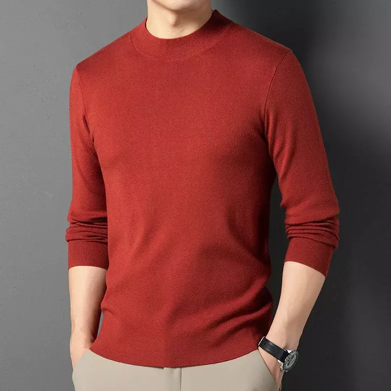 [Machine Washable] [Worsted Wool] [400G Dense Grain High Count] High Quality Men's Thickened Knitting Woolen Sweater