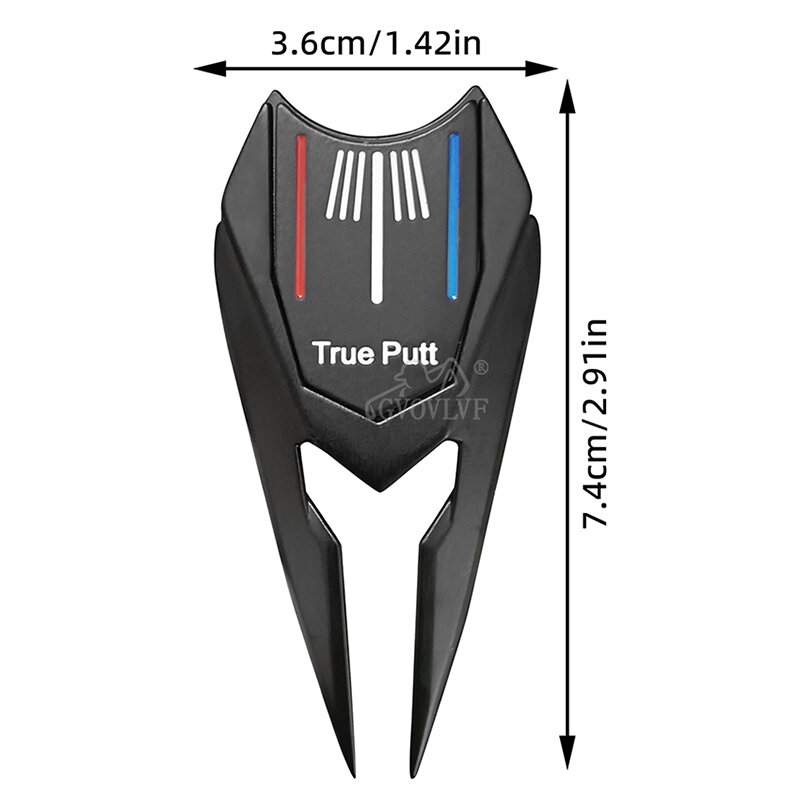 1 buah alat perbaikan Divot Golf, dengan spidol bola klub Golf aluminium perak hitam, aksesori suku cadang putt untuk pegolf