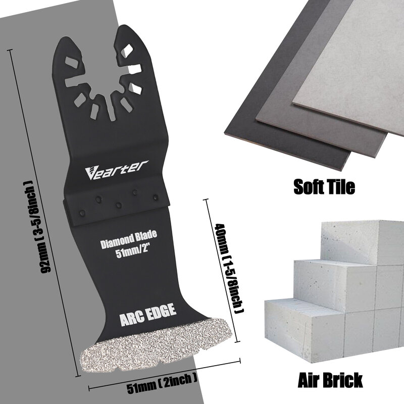 Режущее полотно Verater для бетона, комплект из 5 колеблющихся алмазных инструментов для удаления раствора, насадки для бетона
