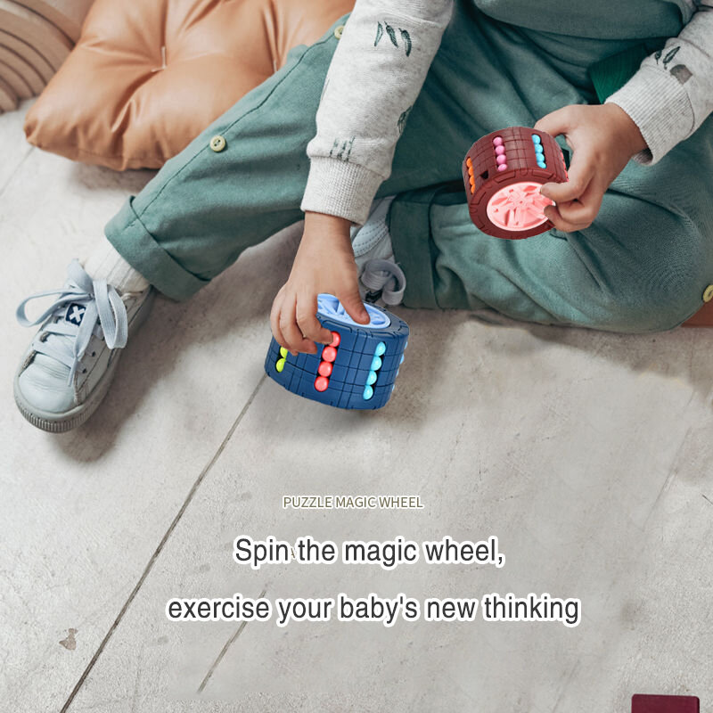 Cubo de frijoles mágicos giratorios para niños y adultos, juguete para aliviar el estrés, rompecabezas de cuentas giratorias, juego educativo de inteligencia
