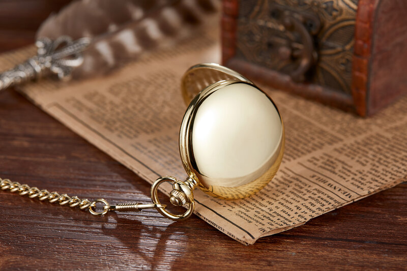 Luksusowy mechaniczny zegarek kieszonkowy dla mężczyzn kobiet gładka tarcza Vintage cyfra arabska na łańcuszku Fob zegar wisiorek do kolekcji nowy