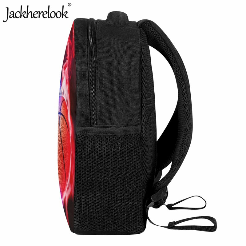 Новая школьная сумка Jackherelook для детей дошкольного возраста, модная спортивная сумка с принтом в виде баскетбола и пламени, спортивный рюкзак для мальчиков