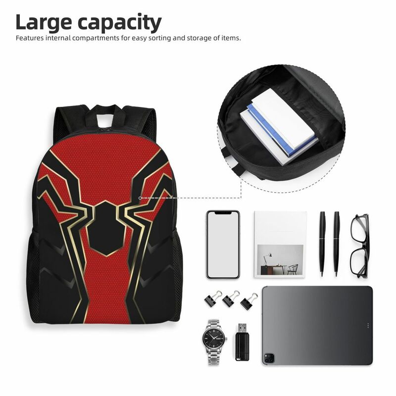 Рюкзак для ноутбука с супергероями на заказ для мужчин и женщин, базовый портфель для студентов колледжа, Человек-паук