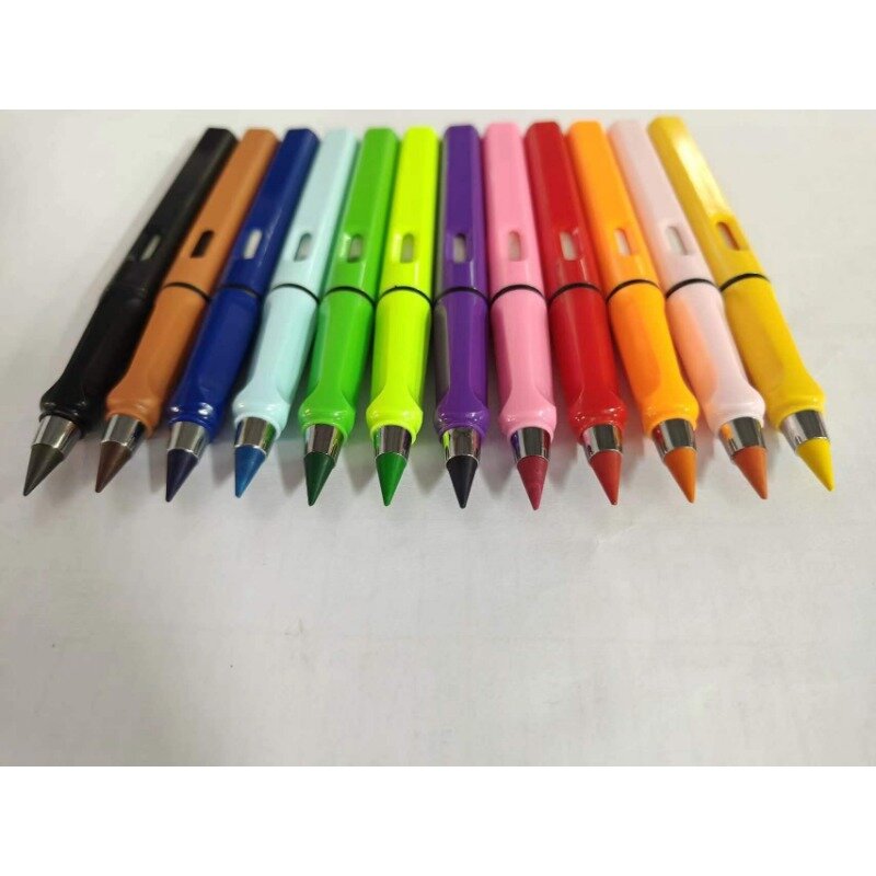 永遠の消去可能なグラデーションペンシル、耐久性のあるポイントペン、研ぎなし、学用品、10色、壊れにくい