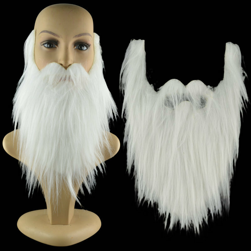 Barbas largas de pelusa para disfraz de Papá Noel, barba falsa, cejas, bigote, suministros para fiesta de Navidad, 1 ud.
