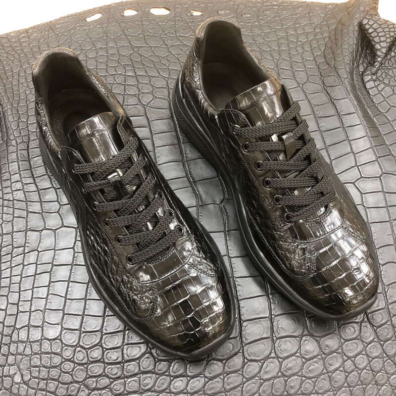 2023 new arrival Crocodile Skin causal shoes men,male Genuine leather 028