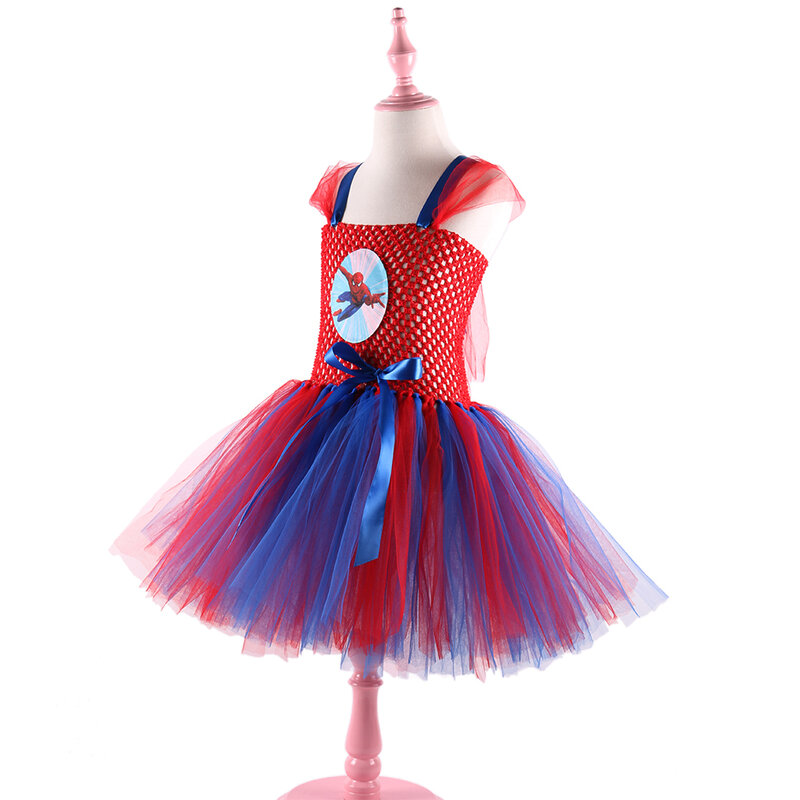 Костюм супергероя паука для девочек, платье на Хэллоуин, костюм супергероя для девочек, вечерние платья, фатиновое платье, детская одежда, платье на день рождения
