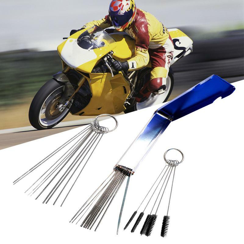 Carburetor Cleaning Kit Stainless Steel Portable Tip Cleaner With Box Hangable Pick Tool Kit Multifunctional Cleaning Wires Set