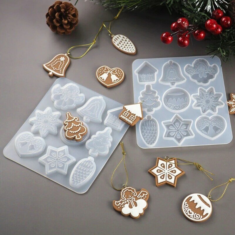 Lustro DIY Snowflake brelok silikonowe formy epoksydowe DIY kreatywny wisiorek świąteczny biżuteria Crafting Mold do dekoracji