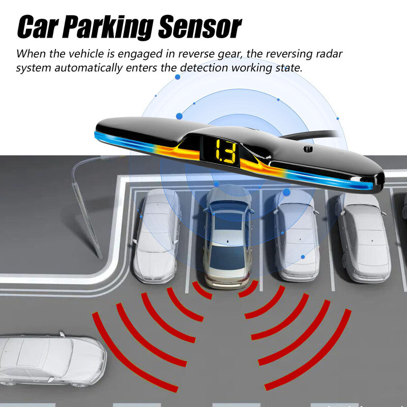 Sistema de Sensor de estacionamiento LED, Monitor de retroiluminación, Kit de pantalla, Detector de respaldo, asistente, 4 sondas, nuevo